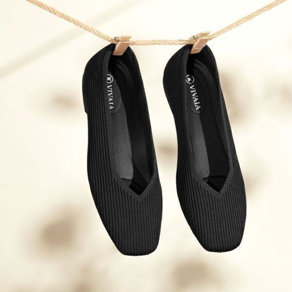 VIVAIA Square-Toe V-Cut Flats‎ (Margot 2.0) Size EUR 41 US 9.5